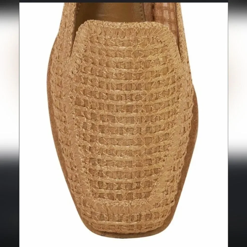 Vince Camuto Woven Tan Slip-On Loafers